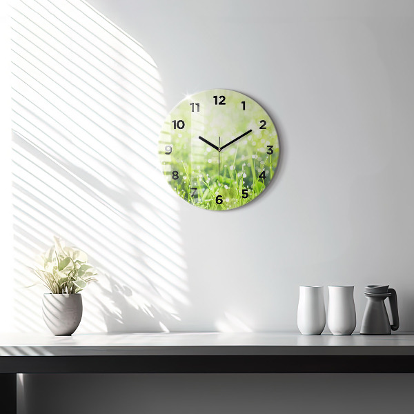 Reloj de pared redondo Hierba verde