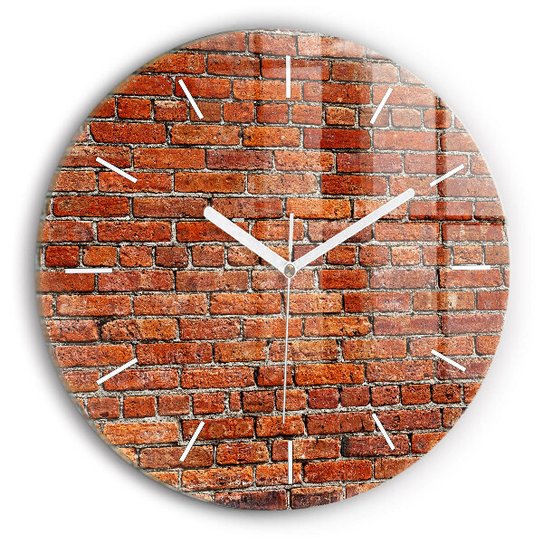 Reloj redondo pared Pared de ladrillo viejo