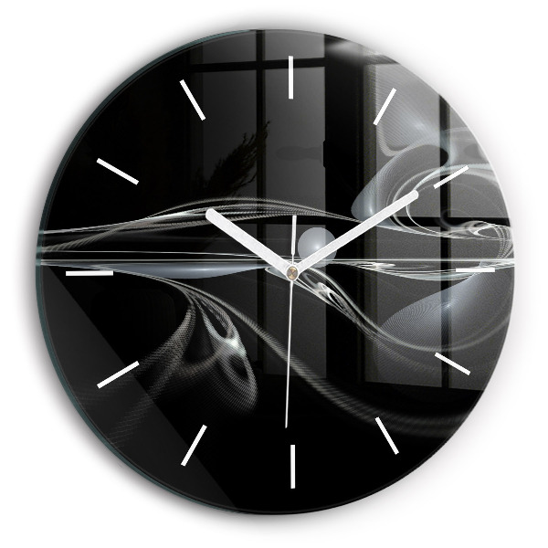 Reloj de cristal redondo Humo abstracto
