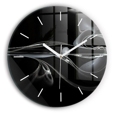 Reloj de cristal redondo Humo abstracto