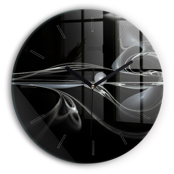 Reloj de cristal redondo Humo abstracto