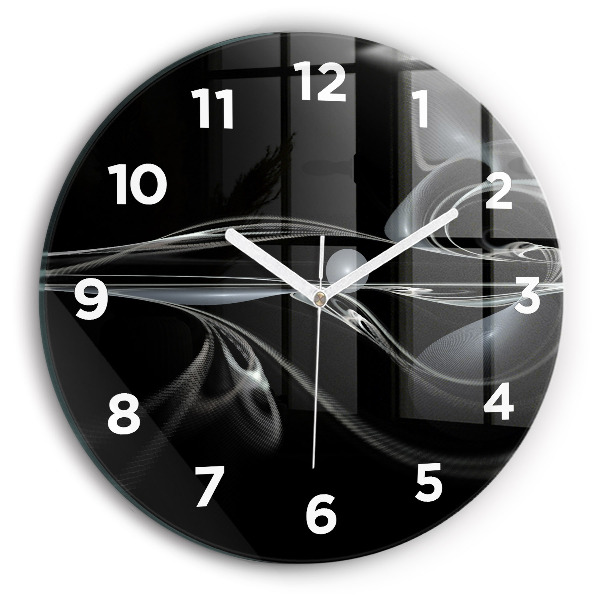 Reloj de cristal redondo Humo abstracto