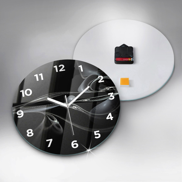 Reloj de cristal redondo Humo abstracto