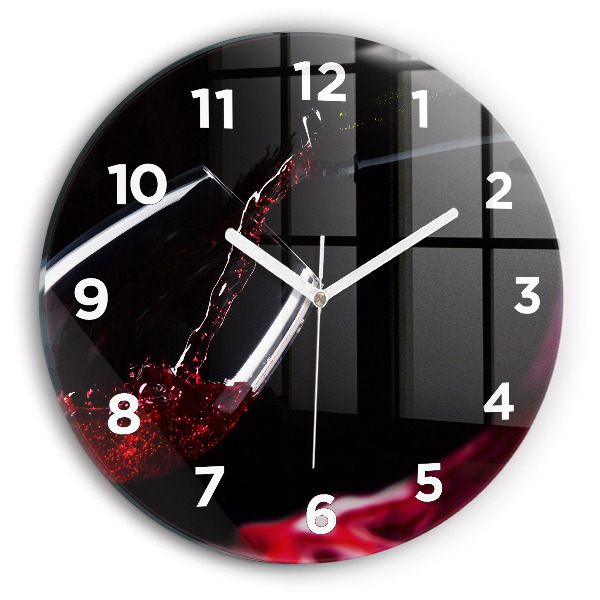Reloj de pared redondo Vino tinto