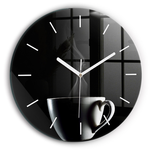 Reloj de cristal redondo Taza de café