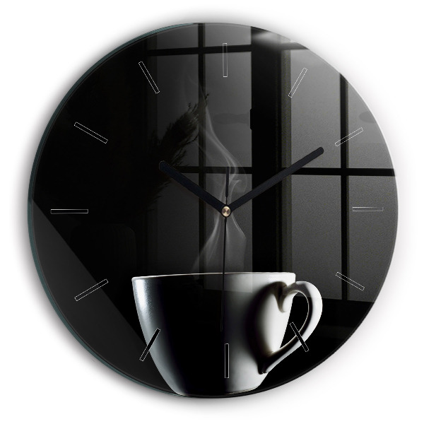 Reloj de cristal redondo Taza de café