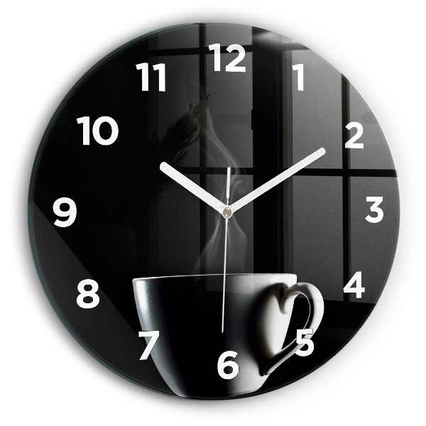 Reloj de cristal redondo Taza de café