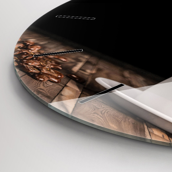 Reloj de pared redondo Taza de café caliente