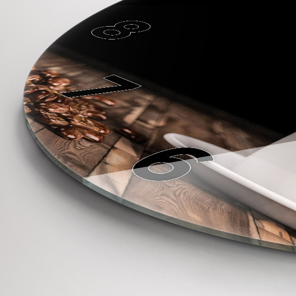 Reloj de pared redondo Taza de café caliente