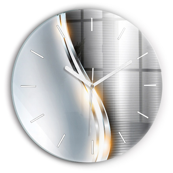 Reloj de cristal redondo Abstracción metálica