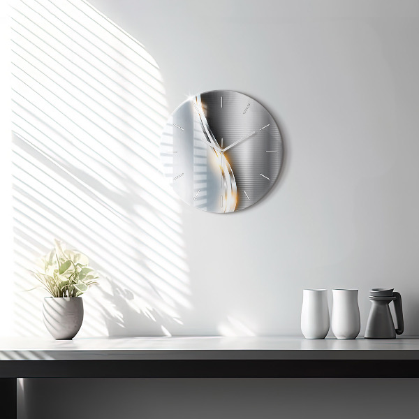 Reloj de cristal redondo Abstracción metálica