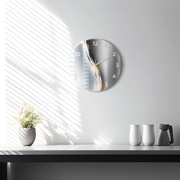 Reloj de cristal redondo Abstracción metálica