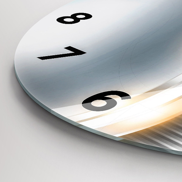 Reloj de cristal redondo Abstracción metálica