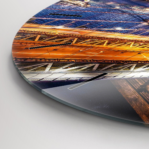 Reloj redondo pared Nueva York y la puesta de sol