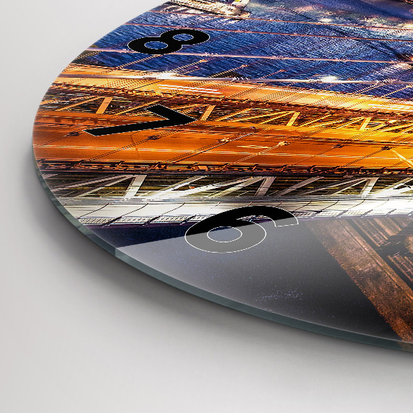 Reloj redondo pared Nueva York y la puesta de sol