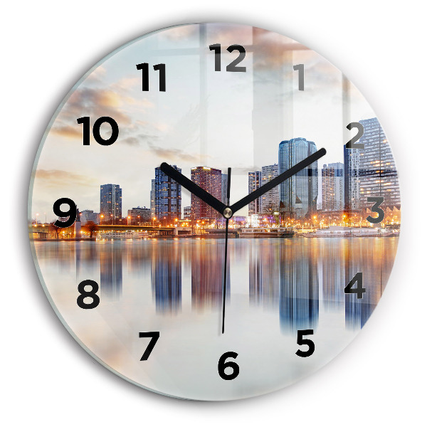 Reloj de cristal redondo Panorama con la Torre Eiffel