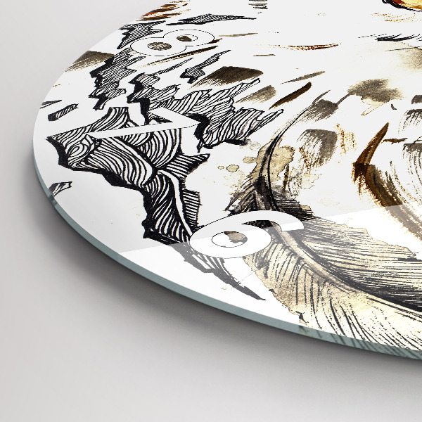 Reloj de pared redondo Búho símbolo de sabiduría