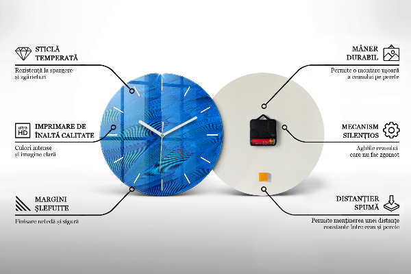 Reloj redondo pared Olas abstractas