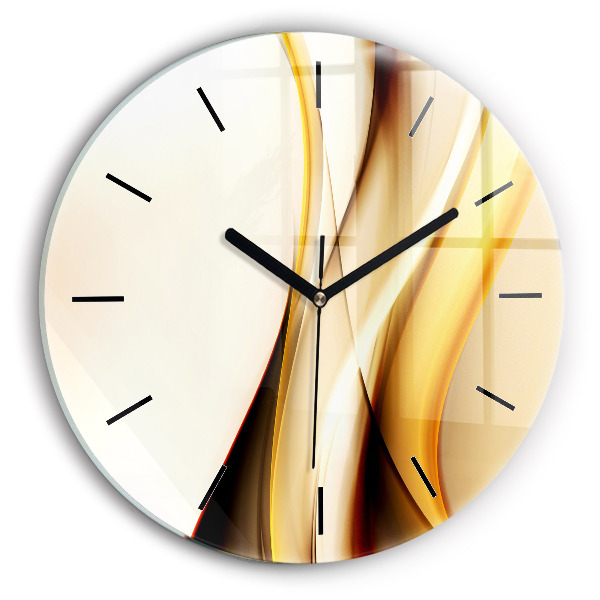 Reloj de cristal redondo Olas abstractas