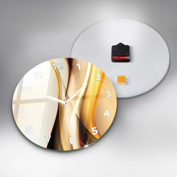 Reloj de cristal redondo Olas abstractas