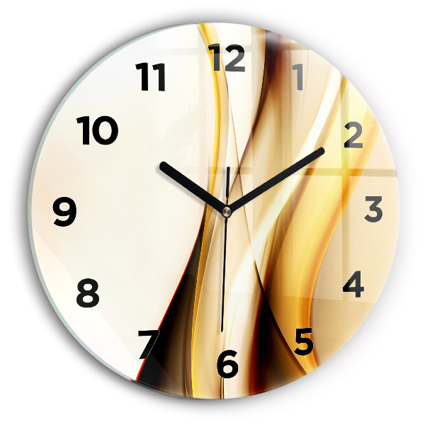Reloj de cristal redondo Olas abstractas