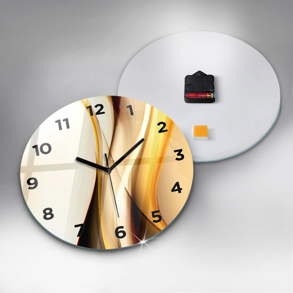 Reloj de cristal redondo Olas abstractas