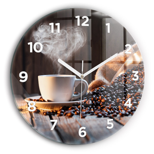 Reloj de pared redondo Taza de café
