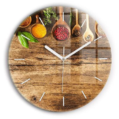 Reloj redondo pared Cucharas de especias