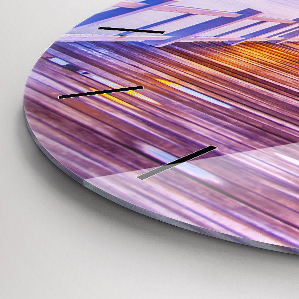 Reloj de pared redondo Puente en el puerto al atardecer