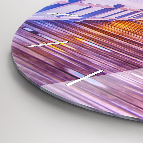 Reloj de pared redondo Puente en el puerto al atardecer