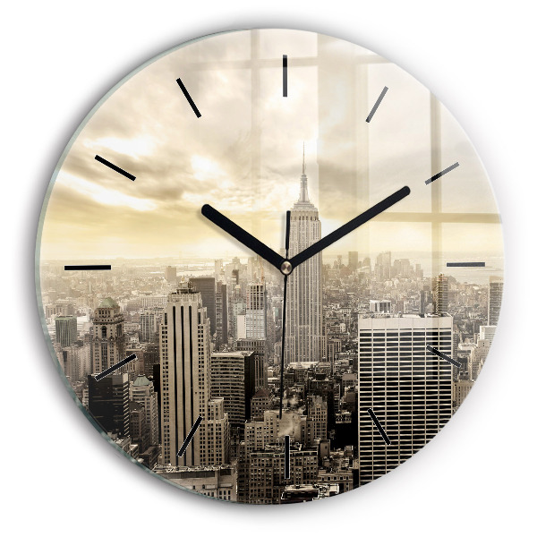 Reloj de cristal redondo Torres en Nueva York