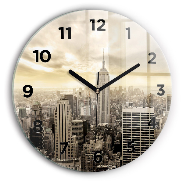 Reloj de cristal redondo Torres en Nueva York