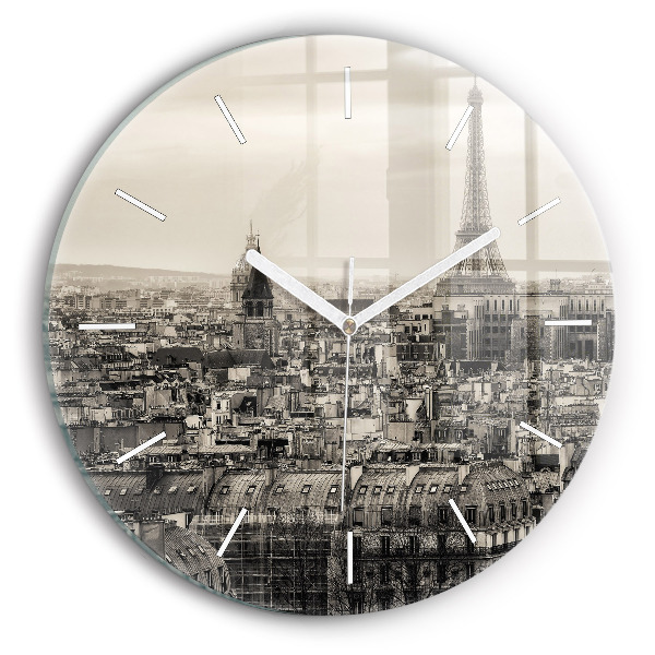 Reloj redondo pared Paisaje panorámico de París