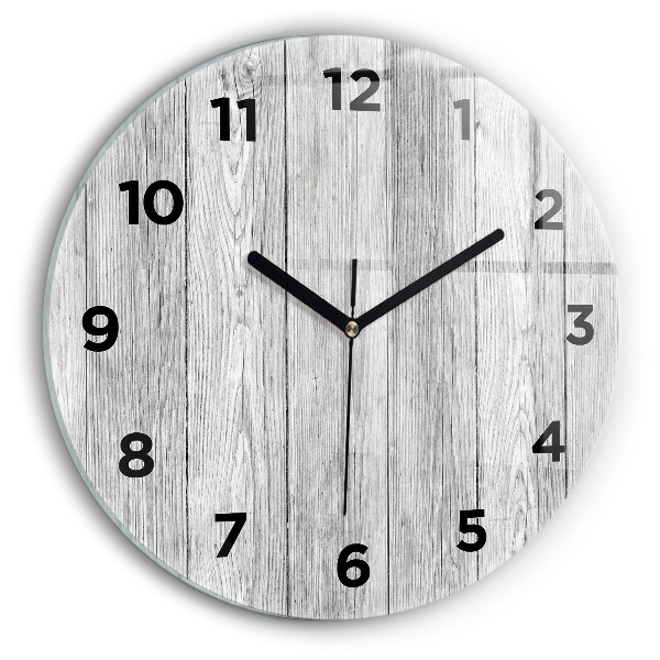 Reloj de cristal redondo Paneles de madera