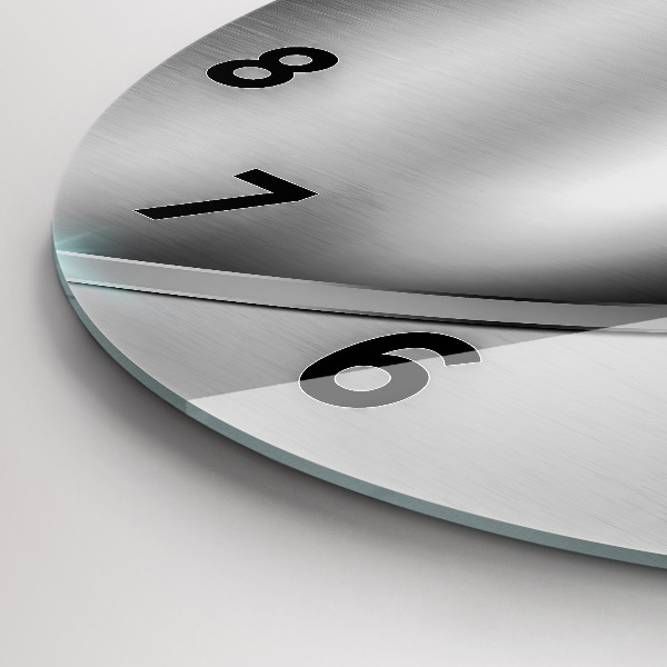 Reloj de pared redondo Abstracción de metal gris