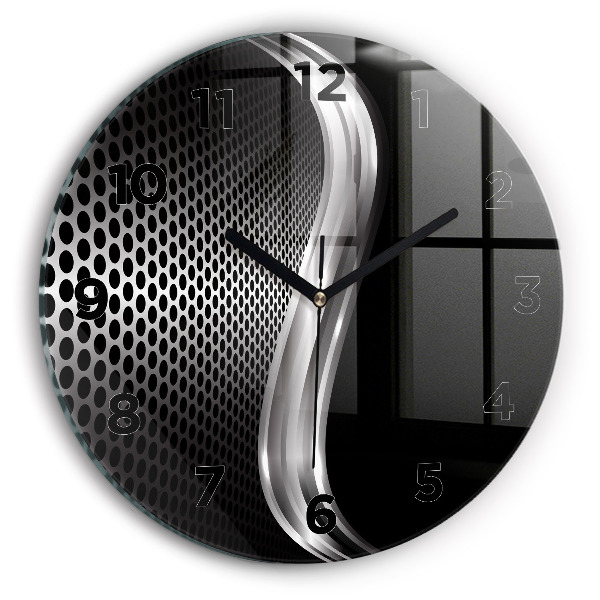 Reloj redondo pared Abstracción de metal negro