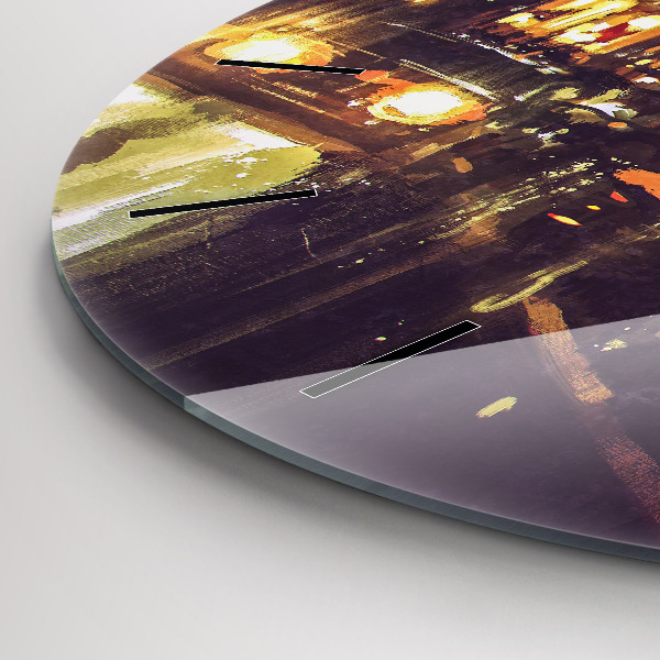 Reloj de cristal redondo Ciudad pintada