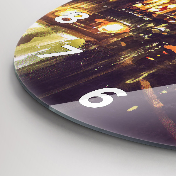 Reloj de cristal redondo Ciudad pintada