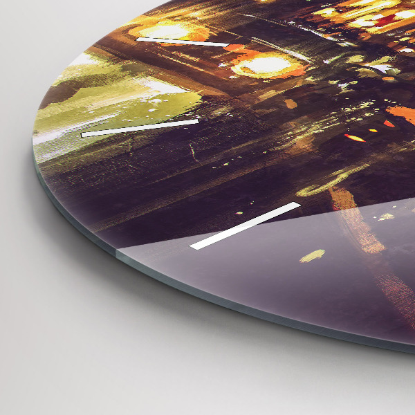 Reloj de cristal redondo Ciudad pintada