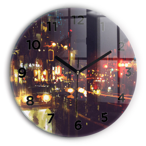 Reloj de cristal redondo Ciudad pintada