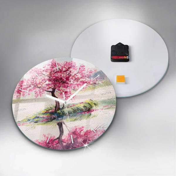 Reloj redondo pared Mosaico de árboles