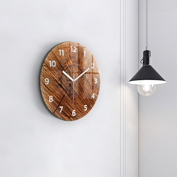 Reloj de cristal redondo Madera decorativa