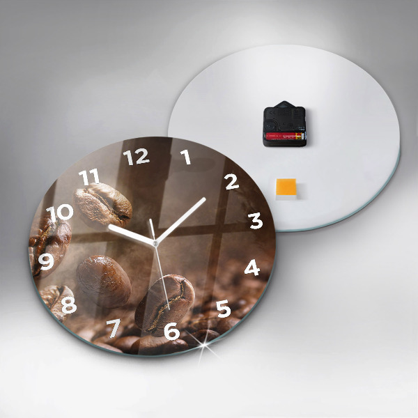 Reloj de cristal redondo Granos de café