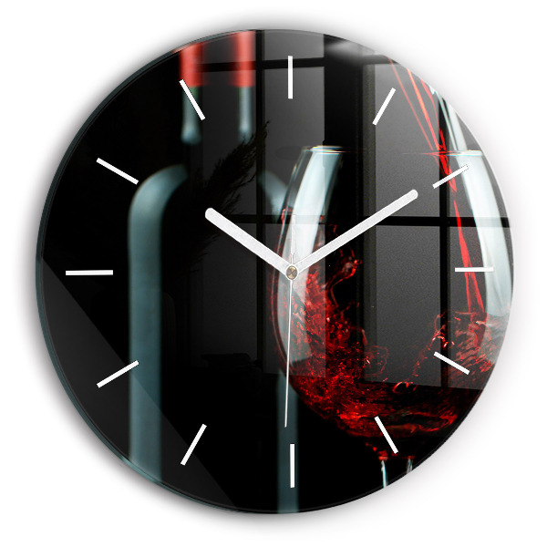 Reloj redondo pared Botella de vino