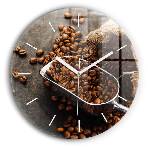 Reloj redondo pared Saco de granos de café