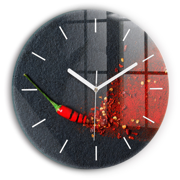 Reloj de pared redondo Pimiento rojo picante