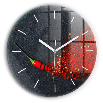 Reloj de pared redondo Pimiento rojo picante