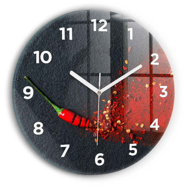 Reloj de pared redondo Pimiento rojo picante