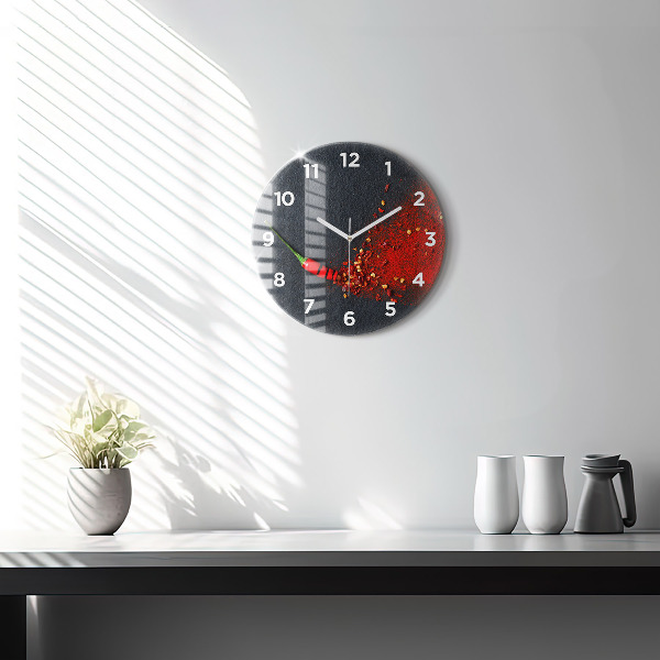 Reloj de pared redondo Pimiento rojo picante