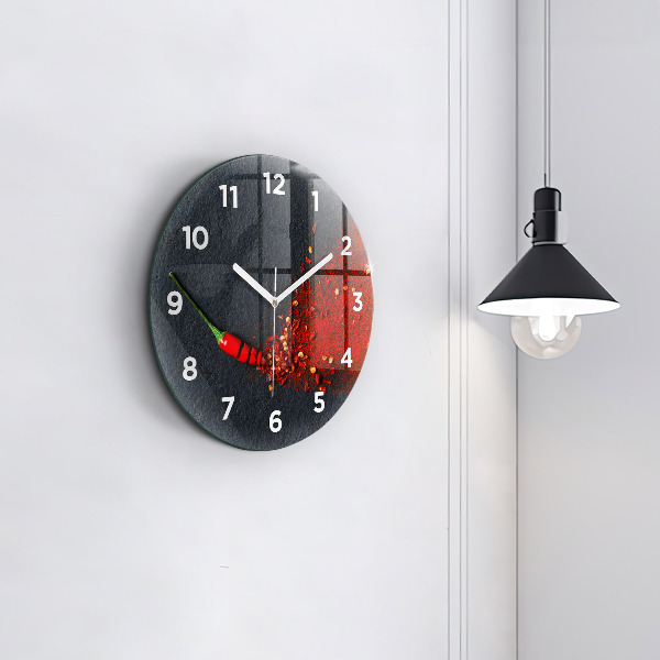 Reloj de pared redondo Pimiento rojo picante